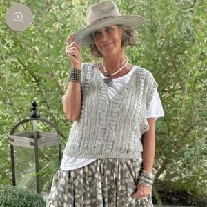 NEW Jaded Gypsy Memories Await, V-neck Overlay Charcoal Crochet - 1/EA REMAINING
